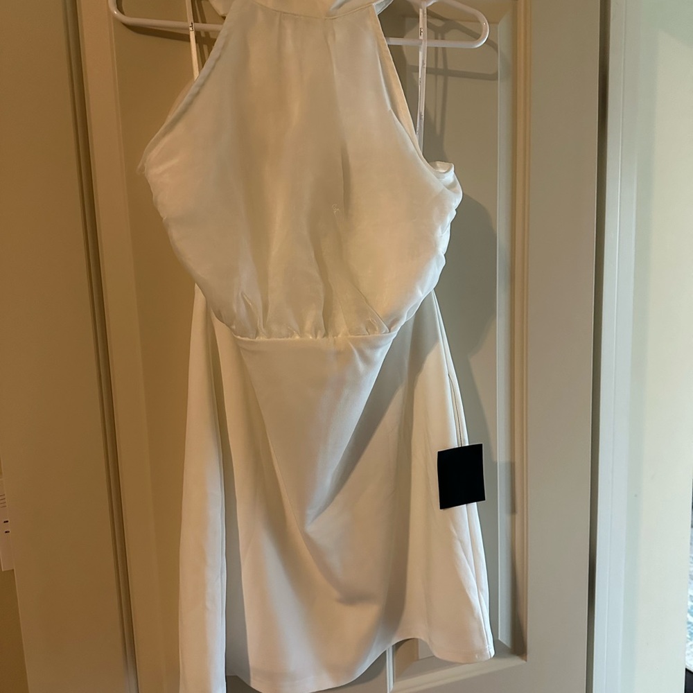 Elegant White Halter Dress